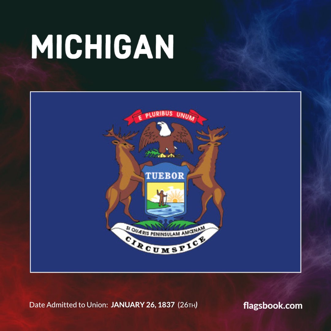 flags_book's tweet image. State flag of Michigan
The Great Lakes State

#Michigan #worldflags #usaflags #usflags #fiftystates #fiftystatesflags #50states #flagsbook #flagoftheday #dailyflag #todaysflag #flag #flags #learnflags #26thstate #mi #mich #michiganstate #Lansing #Detroit #greatlakes #puremichigan