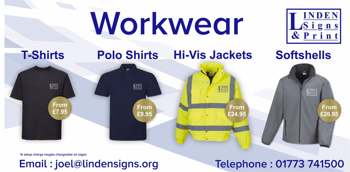 📣 Need a Workwear Upgrade? 🌟

Elevate your game with our competitive range of branded workwear. 

Stand out from the crowd and make a lasting impression.

Call us:
📞 01773 741500
✉️ sales@lindensigns.org
#CustomWorkwear #ProfessionalAttire #WorkwearStyle #PersonalisedWorkwear