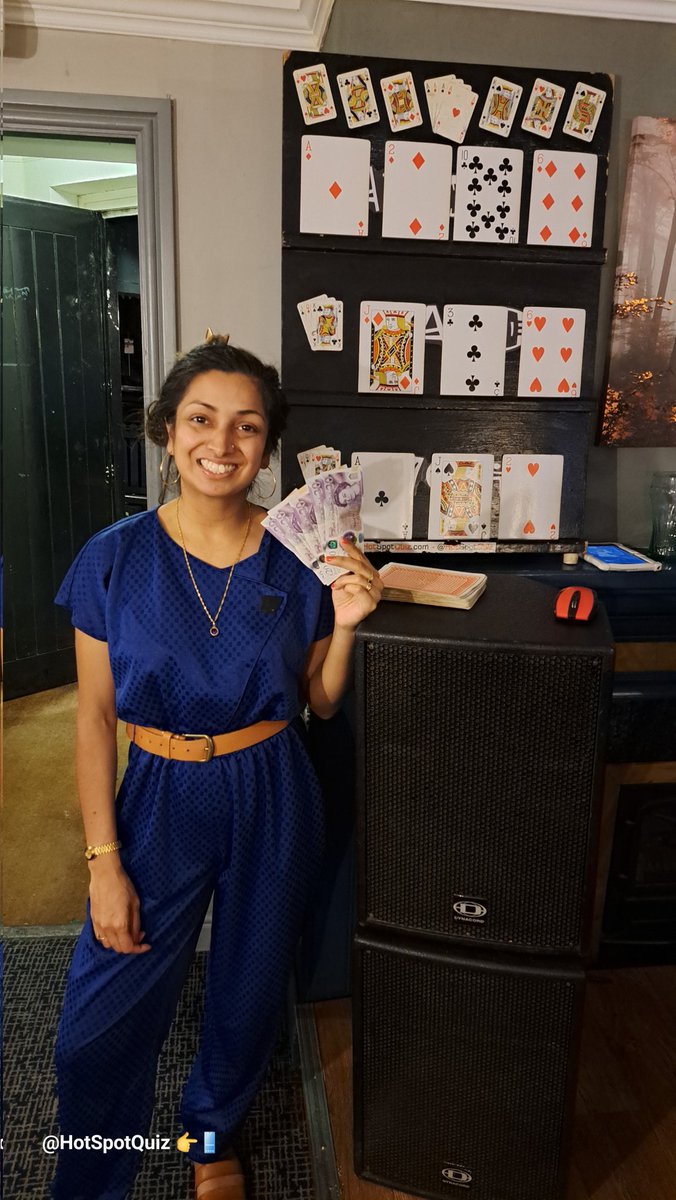 HotSpotQuiz's tweet photo. Although no one Won the £500 on Play Your Cards Right, Afreena of @HotSpotQuiz Team "We Are Morgan Freeman" risked it all & took a £125 💰💰💰 bribe @ 6♥️ to walk away from the game. She could have gone on & WON - ♥️♠️♦️♣️ #PayOut #CouldHaveWon 🥺 #OhNo! #PYCR #HigherOrLowerGame https://t.co/r1r4A7XcwQ