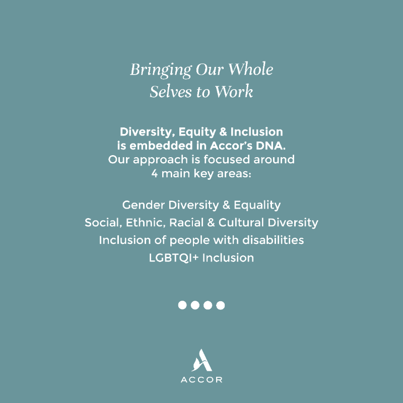 Accor's tweet photo. Today marks the launch of Accor's Diversity, Equity and Inclusion Week 👏✨Our teams will showcase what it means to be a truly diverse, equitable and inclusive workplace. 🌍
Learn more about our commitments👇
#DiversityandInclusion #BeALLYouAre