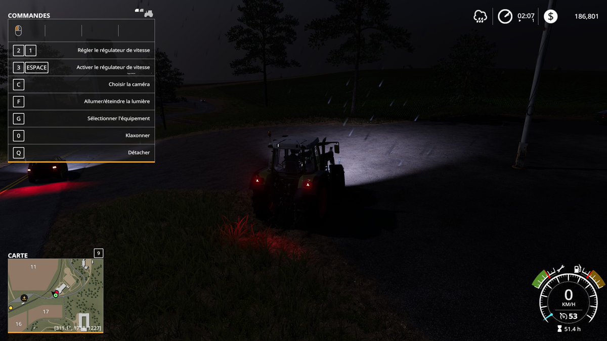 Chlodion's tweet image. Farming simulator 19 #FS19
La pluie est commencée, je vais rattraper  les missions de transport.
