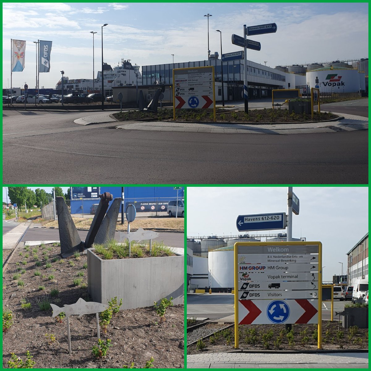 Dankzij gezamelijke inspanningen hebben we nu een mooie rotonde voor onze deur. <a href="/VolgVlaardingen/">volgvlaardingen</a> #VopakVlaardingen #MakersvanPlannen #HoveniersbedrijfAlleenGroen #DFDS