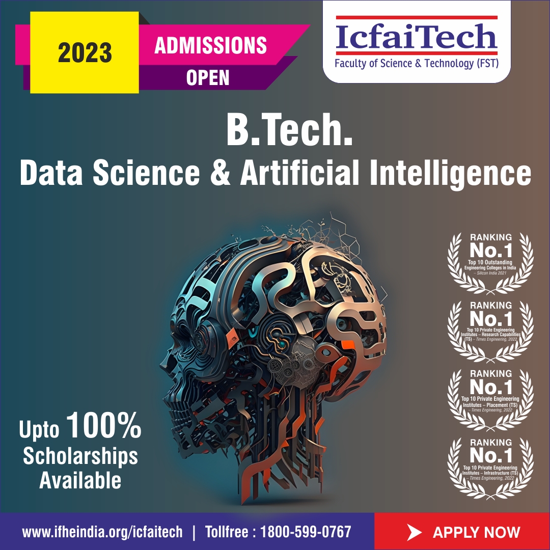 Admissions are open at IcfaiTech, Hyderabad for B.Tech. ( Data Science & Artificial Intelligence ). 🎓✨

Apply now @ bit.ly/43tD7Kp 📝🔗

#AdmissionsOpen #IcfaiTechHyderabad #BTechProgram #DataScience #ArtificialIntelligence #EngineeringInstitutes