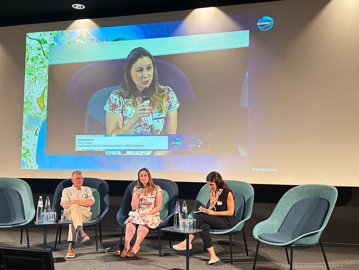 “60% of forested areas in Europe are privately owned. This area is in the hands of 15 million individuals, and range from half a hectare to very large areas. How can we make EO tools useful for this group?”,

says <a href="/Helene_eu/">Hélène Koch</a> of <a href="/CEPF_EU/">EuropeanForestOwners</a> at #EXPANDEO2023