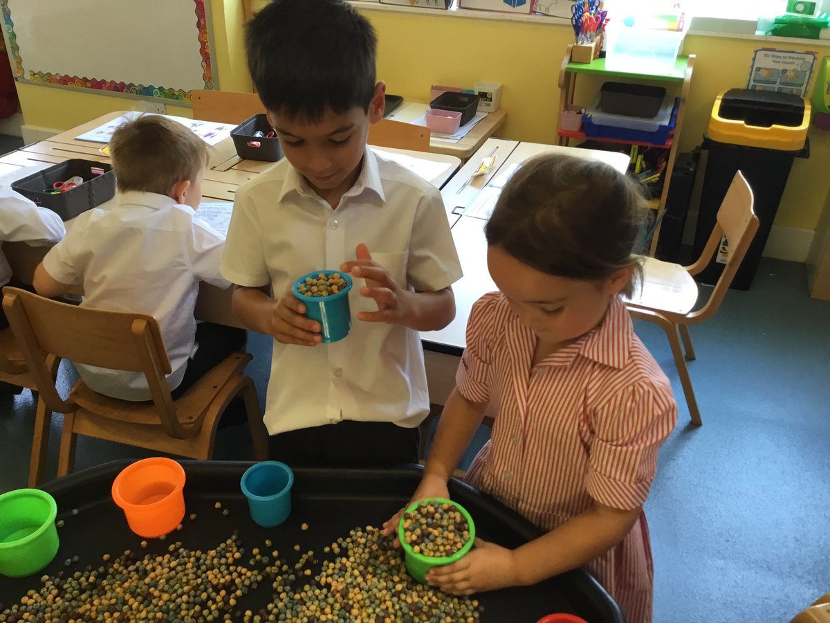 SJC_Infants's tweet photo. Lots of lovely practical work on our #SJCMathematics topic of capacity today. Filling containers with chickpeas to different levels and matching them to cards. 👏🏻👏🏻👏🏻 #SJCR5 #SJCInfants https://t.co/IIqlS9XfDb