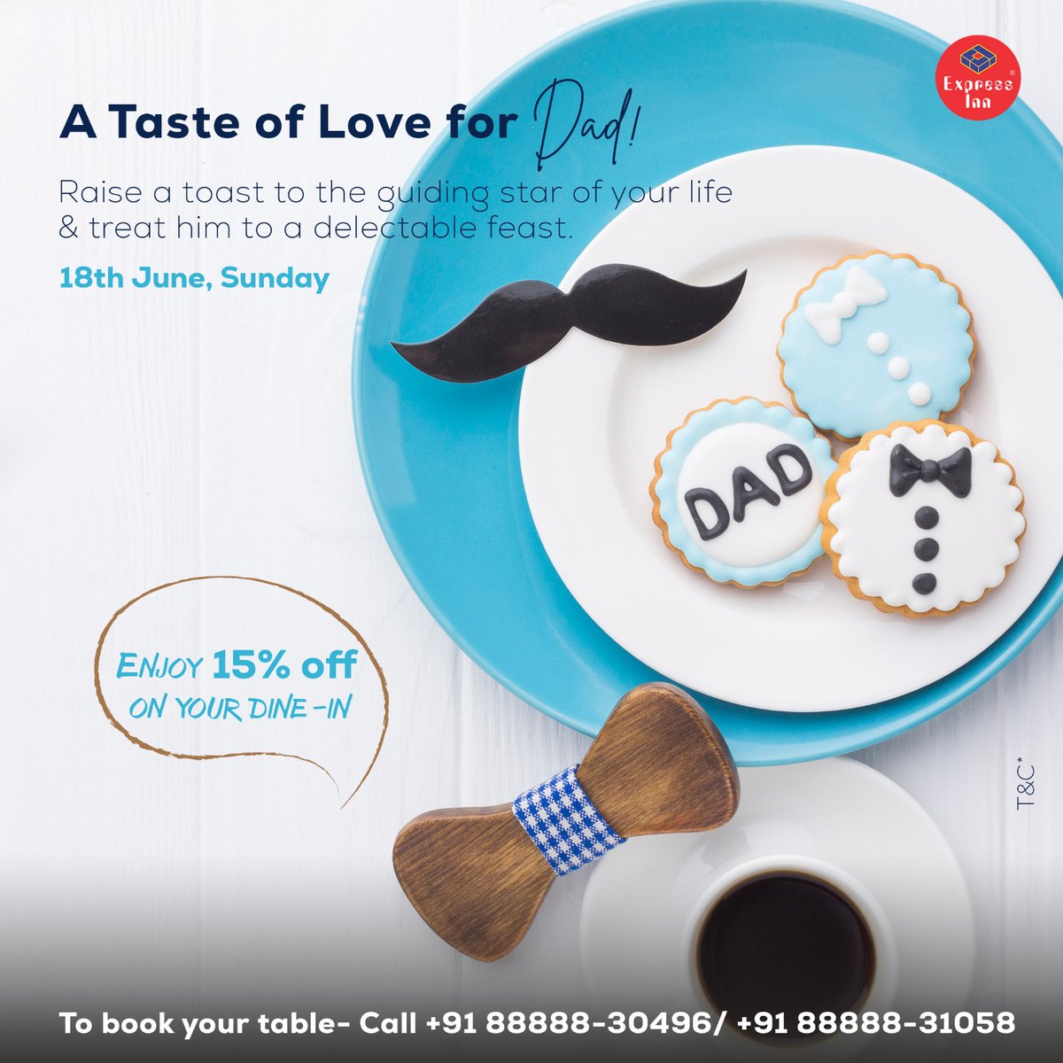 ExpressInnNasik's tweet image. Show your dad just how much he means to you with a delectable feast that celebrates him.
On 18th June
At Aster &amp;amp; LBS, with a 15% OFF

To book, call +91 88888-30496/ +91 88888-31058
*T&amp;amp;C apply

#expressinn #expressinnnashik #fathersday #love #feast #discount #food #hotel #nashik