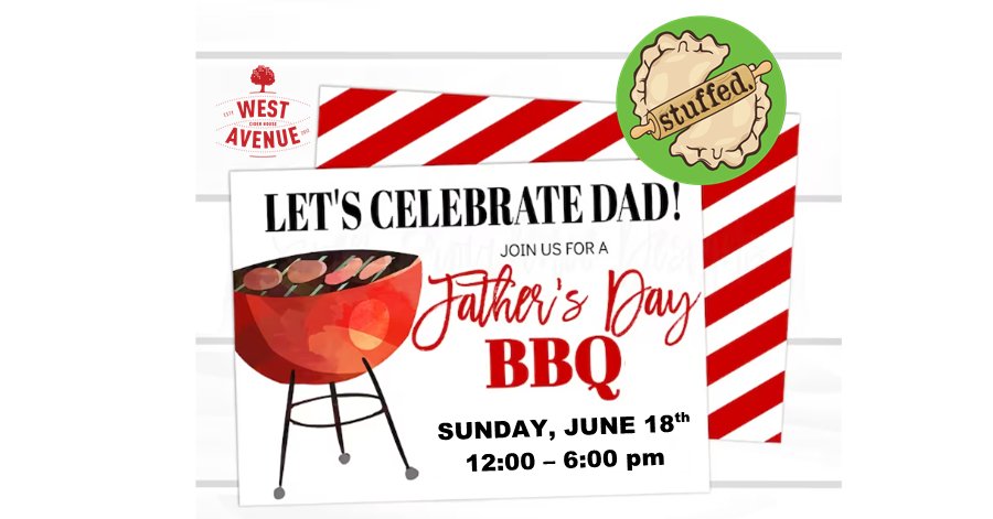 TeamPerogy's tweet image. For those who cannot wait until the end of the month for Waterdown's OH Canada Ribfest, our Father's Day menu will include delicious Handcrafted Perogies and some fall-off-the-bone BBQ Ribs.

Celebrate your Dad at the West Avenue Cider House on Sun June 18th from 12-6 pm.
