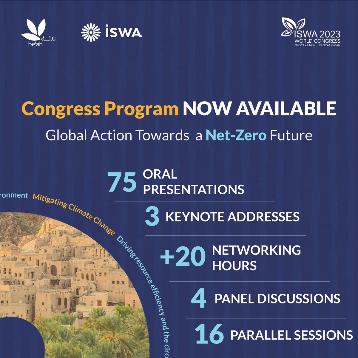 Omanbeah's tweet photo. Get ready to be part of a momentous gathering as we unite change-makers, sustainability enthusiasts from around the globe at our highly anticipated congress. Together, we will embark on a transformative journey towards a net-zero future🌎♻️
🔹To know more: https://t.co/ZeFNs91bMH https://t.co/yejWwihz4X
