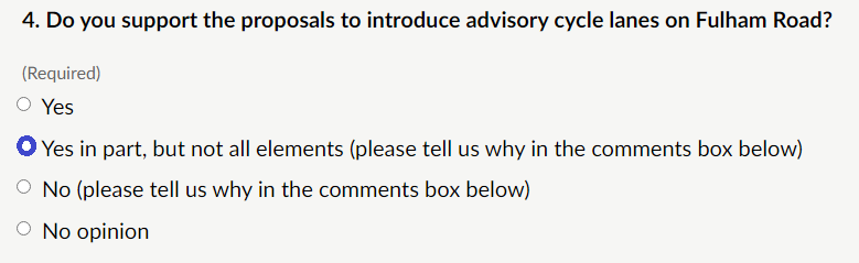 ❌Don’t say ‘No’. Gives them an excuse to do nothing.
❌Don’t say ‘Yes’. Paint is not protection.
✅Say ‘I support in part’ - and then ask for safe protected cycle tracks in the comments box.

Ends 26 June
2/2
Lcc.org.uk/k&c