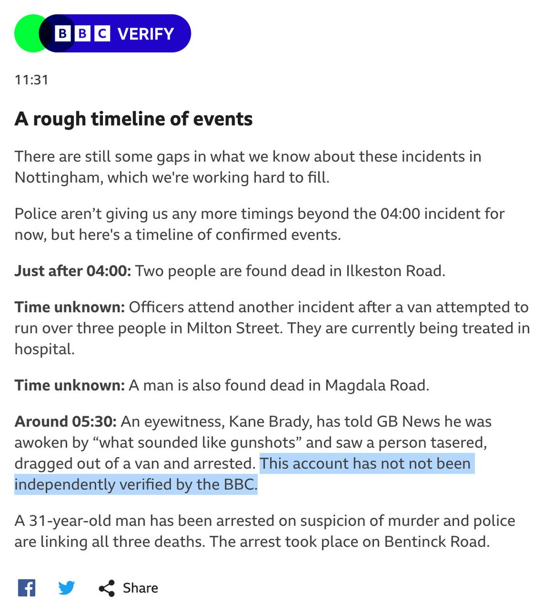 Matthew Holmes (@matthewailin) on Twitter photo Sigh <a href="/BBCNews/">BBC News (UK)</a> "verify" ... Why random person on random not a news channel in your Nottingham liveblog before you have verified, but with a verify logo? Sigh <a href="/BBCNews/">BBC News (UK)</a> "verify" ... Why random person on random not a news channel in your Nottingham liveblog before you have verified, but with a verify logo?