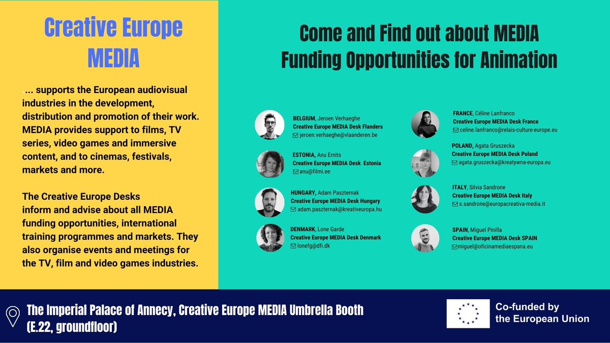 CEDMEDIAItalia's tweet photo. 🧐 Siete al MIFA di Annecy? @annecyfestival
Venite a trovarci al @MEDIAprogEU Stand E22!
Insieme a #CEEAnimation organizzeremo le networking cooperation breakfasts 🥐☕️
📅Per l'Italia l'appuntamento sarà il 14 giugno
👉 https://t.co/NpTwG8wEy7 https://t.co/kTLVnAYwA2