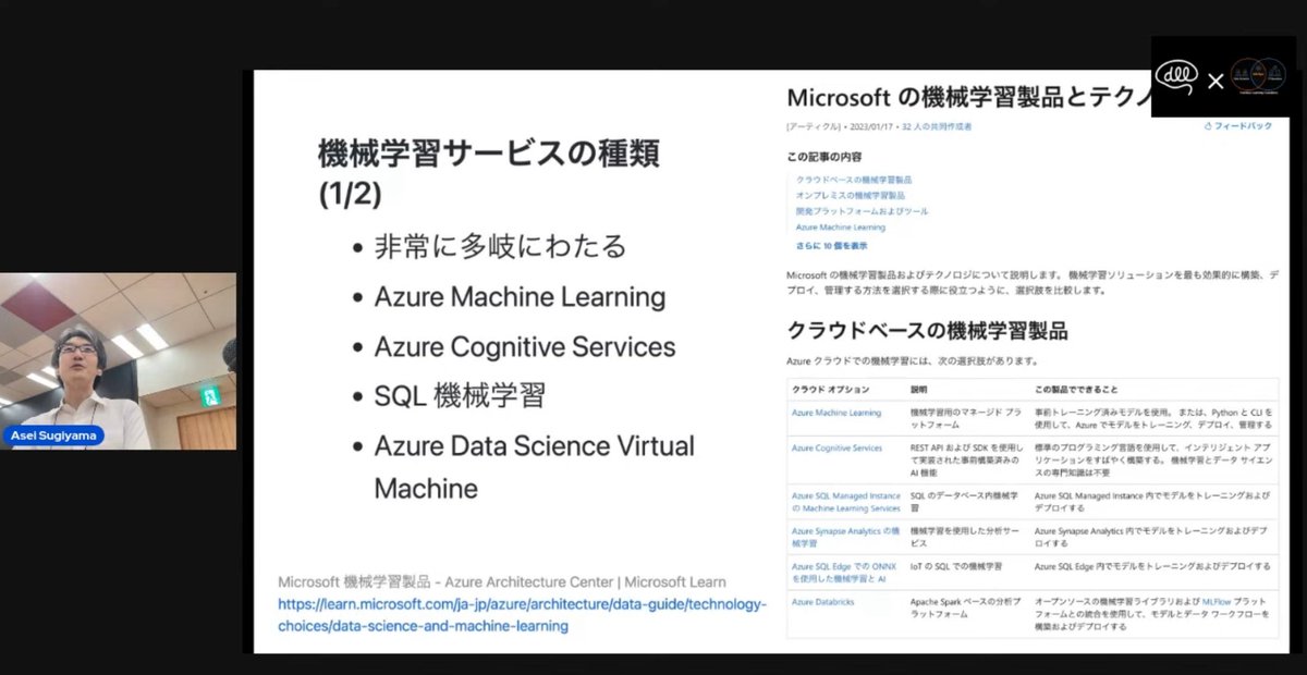 DLLab_jp's tweet photo. 杉山さんによるAzure MLのお話！！始まりましたー
 #dllab https://t.co/ncVg2xYzFI