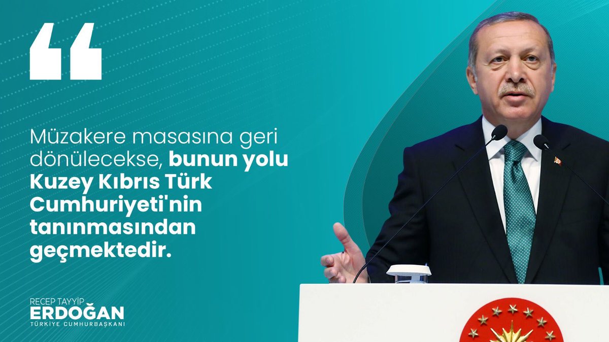 Cumhurbaşkanımız
Recep Tayyip Erdoğan:

'Müzakere masasına geri dönülecekse, bunun yolu Kuzey Kıbrıs Türk Cumhuriyeti'nin tanınmasından geçmektedir.'

#DünyaLideriKKTCde