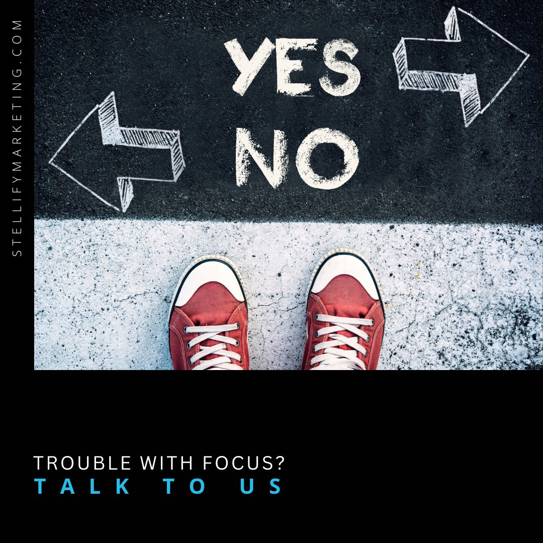 stellifymktg's tweet photo. It's hard to focus.

We make thousands of decisions every single day. Some are inconsequential, some are life altering. All take up head space.

If you're having trouble with focus schedule a discovery consultation with us: https://t.co/Xhljlj6uJR https://t.co/lEpN5aLycI