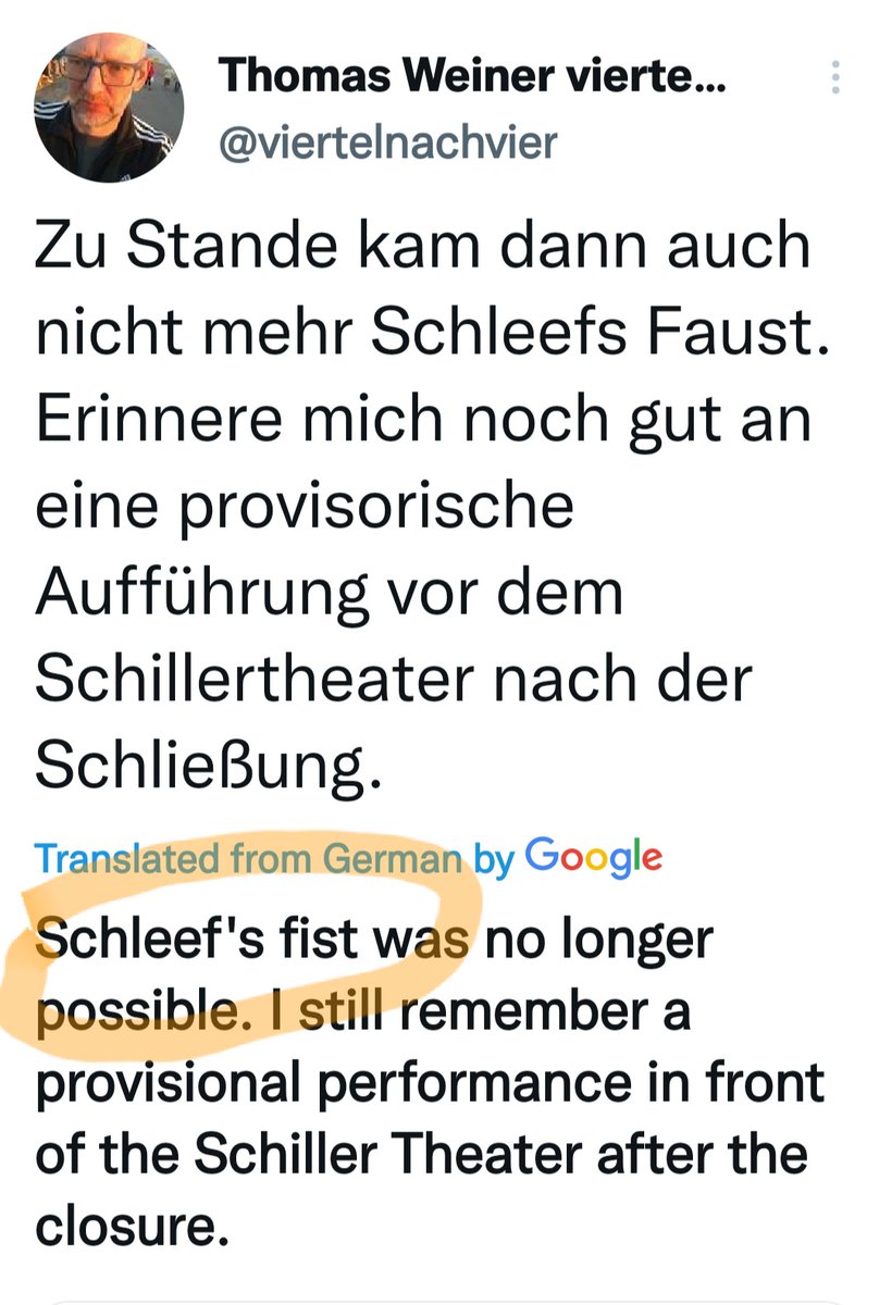 VladimirPajovic's tweet photo. @viertelnachvier Google translator was always very knowledgeable about theatre 😁 https://t.co/gU4RRourly