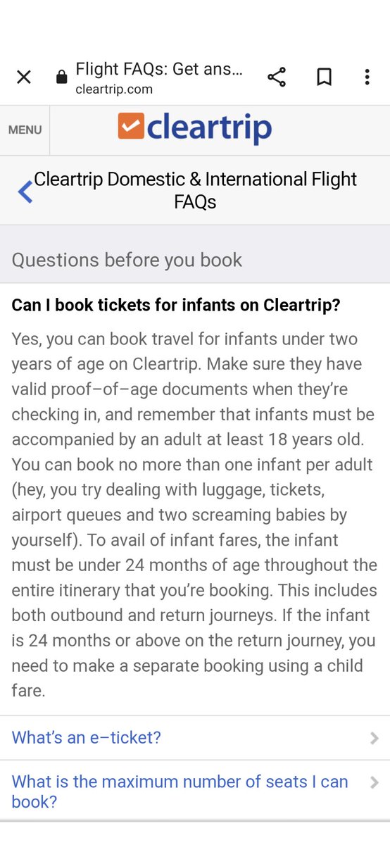 Thakkar_Ruchi's tweet photo. @Cleartrip been on adding my infant since Jun 1, reps keep saying 24 hours and I get no resolution. Website says it's easy ( pic attached ), reps say waiting on revert ( no1 knows what revert and from whom ). Docs sent more than a week ago, no response yet.  #CustomerService https://t.co/TrbJEixiRx