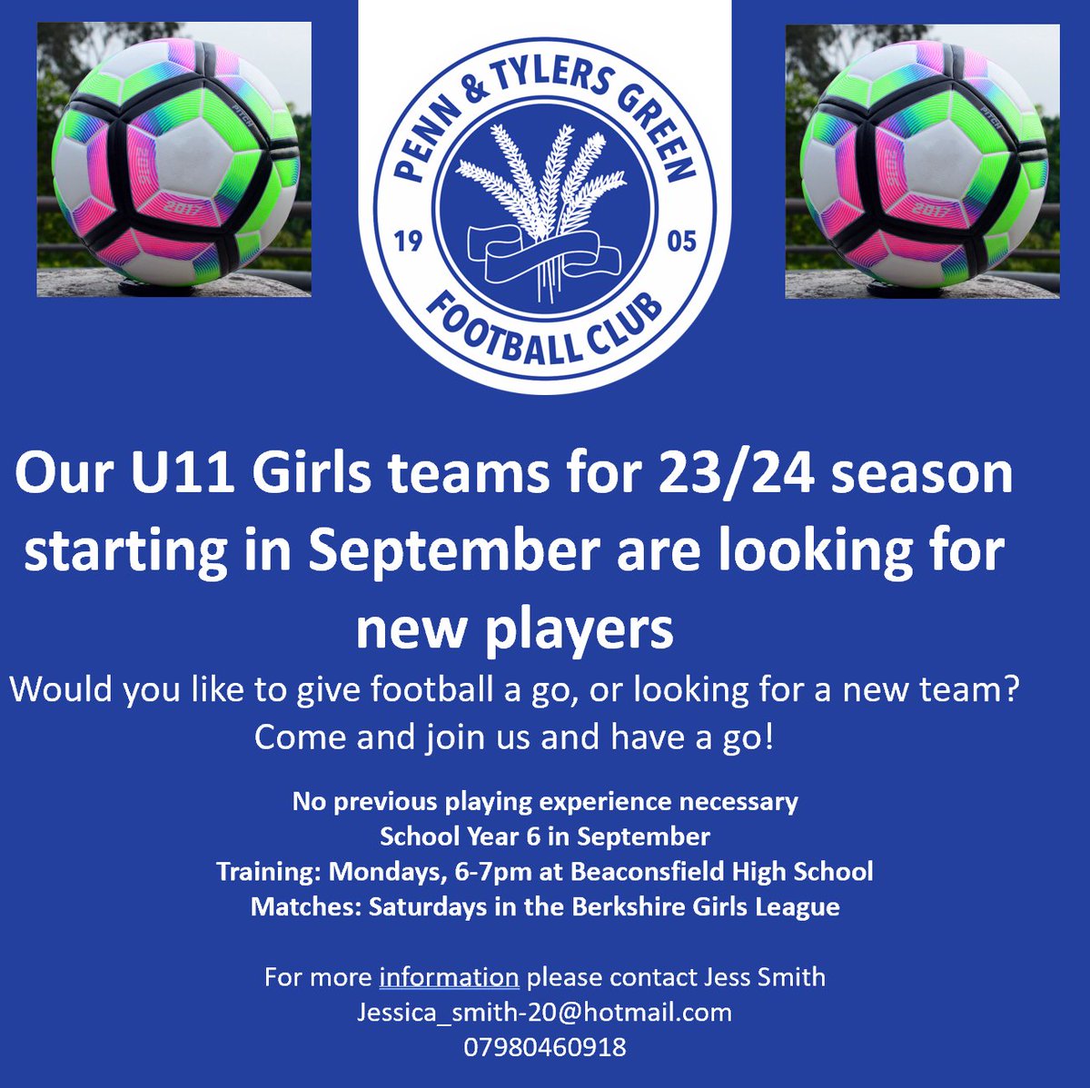 Looking for players for our U11s team for next season, this will be girls entering Year 6 in September!