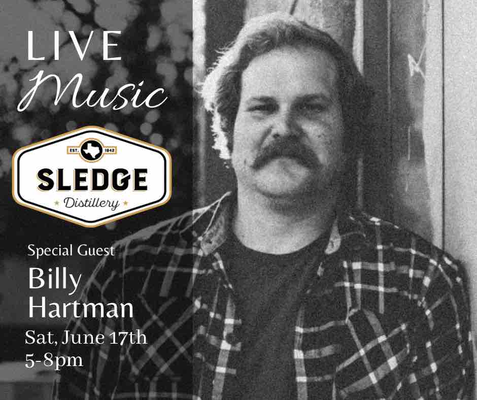 We have Billy Hartman joining us this Saturday to play from 5-8pm!

#sledgedistillery #distillery #moonshine #alcohol #whiskey #bourbon #distillerytour #gin  #spirits #cocktails #vodka #mixology #drinks #liquor #cocktail #cheers #craftdistillery #bartender #drink #craftspirits