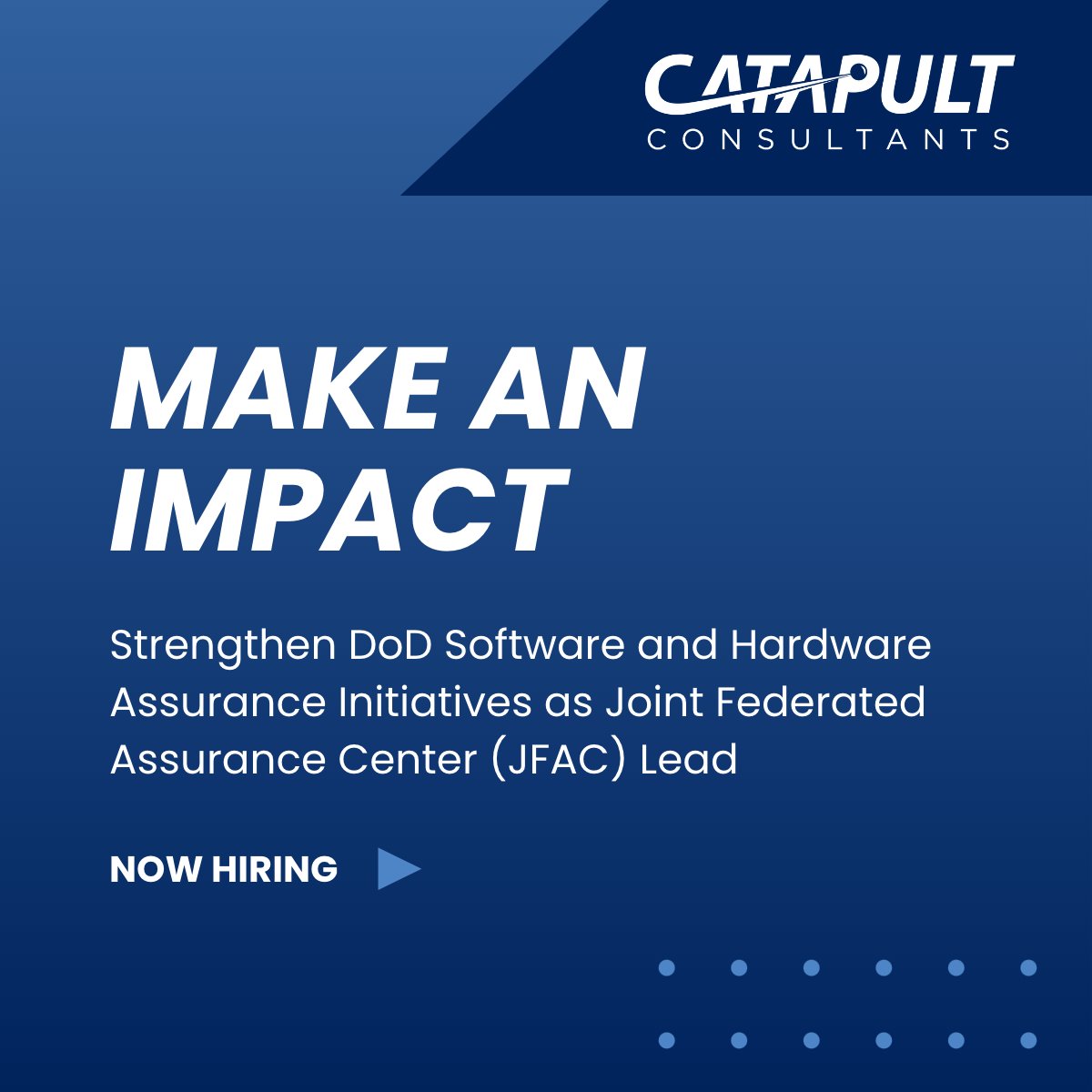 CatapultConsult's tweet image. Join us as the JFAC Lead! Drive software and hardware assurance for DoD at Under Secretary of Defense for R&amp;amp;E. Make a difference in the DoD community. Apply now! #JFAC #SoftwareAssurance #HardwareAssurance #DoDCareers #EngineeringOpportunity

ow.ly/1gJn50ON9MA