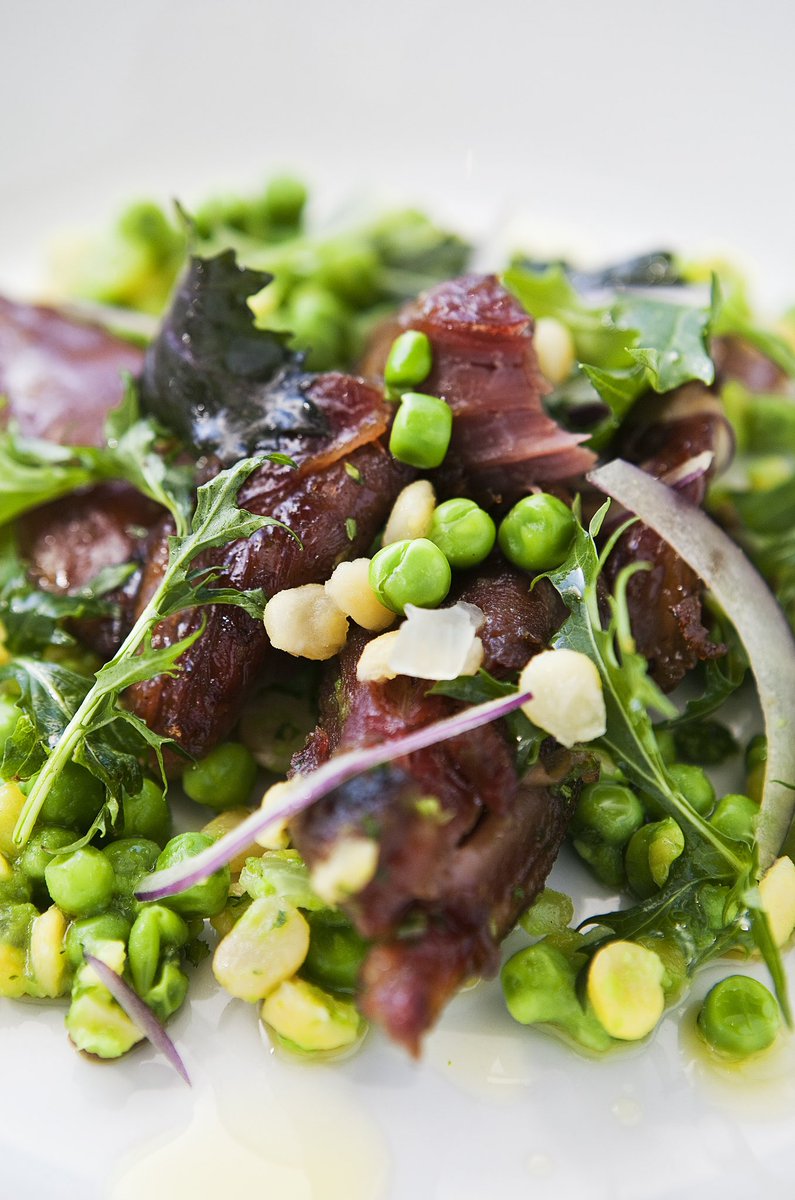 FirstCoast1's tweet image. Ham hough &amp;amp; pea shoot salad, mustard dressing