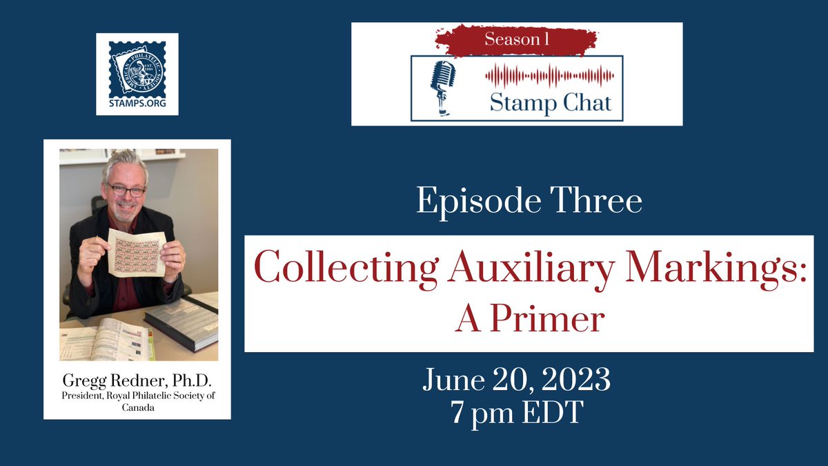APS_stamps's tweet photo. Ready to learn all about auxiliary markings? We're just one week away from our next Stamp Chat.
Collecting Auxiliary Markings: A Primer with Dr. Gregg Redner.
➡️ Registration: https://t.co/WjYyxzC7vM
#StampChat #philately https://t.co/P5qkOLOEQy