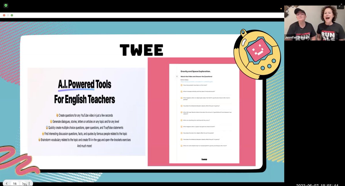 mrhartgis's tweet image. Great session @iustevens &amp;amp; @MissStewy @KeepINLearning 2023 #VirtuallyDifferent SummerConf. Part on #AI was worth the admission price alone. Check out #Twee, @curipodofficial, &amp;amp; #QuestionWell. Vet AI generated stuff for appropriateness &amp;amp; relevance. &quot;AI is @NKOTB &amp;amp; Hangin Tough.&quot;🤣