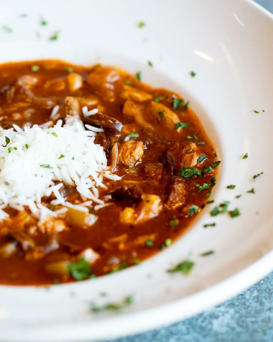 bigshotskitchen's tweet photo. Bigg City's Gumbo. Chicken, shrimp, Andouille sausage, and rice. It has a little spcie and is oh, so delish. #lunch #dinner #peachtreecity https://t.co/63IWVQZFJx