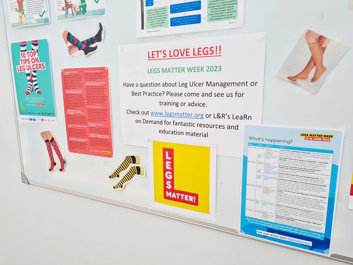Here at the Spelthorne Complex Wound Clinic we are promoting Legs Matter Week. Staff have been encouraged to attend the events that Legs Matter are hosting and we are sharing the knowledge with our DNS colleagues. @LegsMatter @CSHSurrey @Pauline_Nurse_1 @LRmedUK