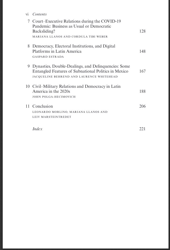 peixotonetoadw's tweet image. O índice do livro com contribuições da magnífica orientadora @magnainacio, @caroguerrero_v, @martineznourdin e outros importantes acadêmicos #PexTeam #PexNetwork #PresidentialStudies #PresidentialImpeachment