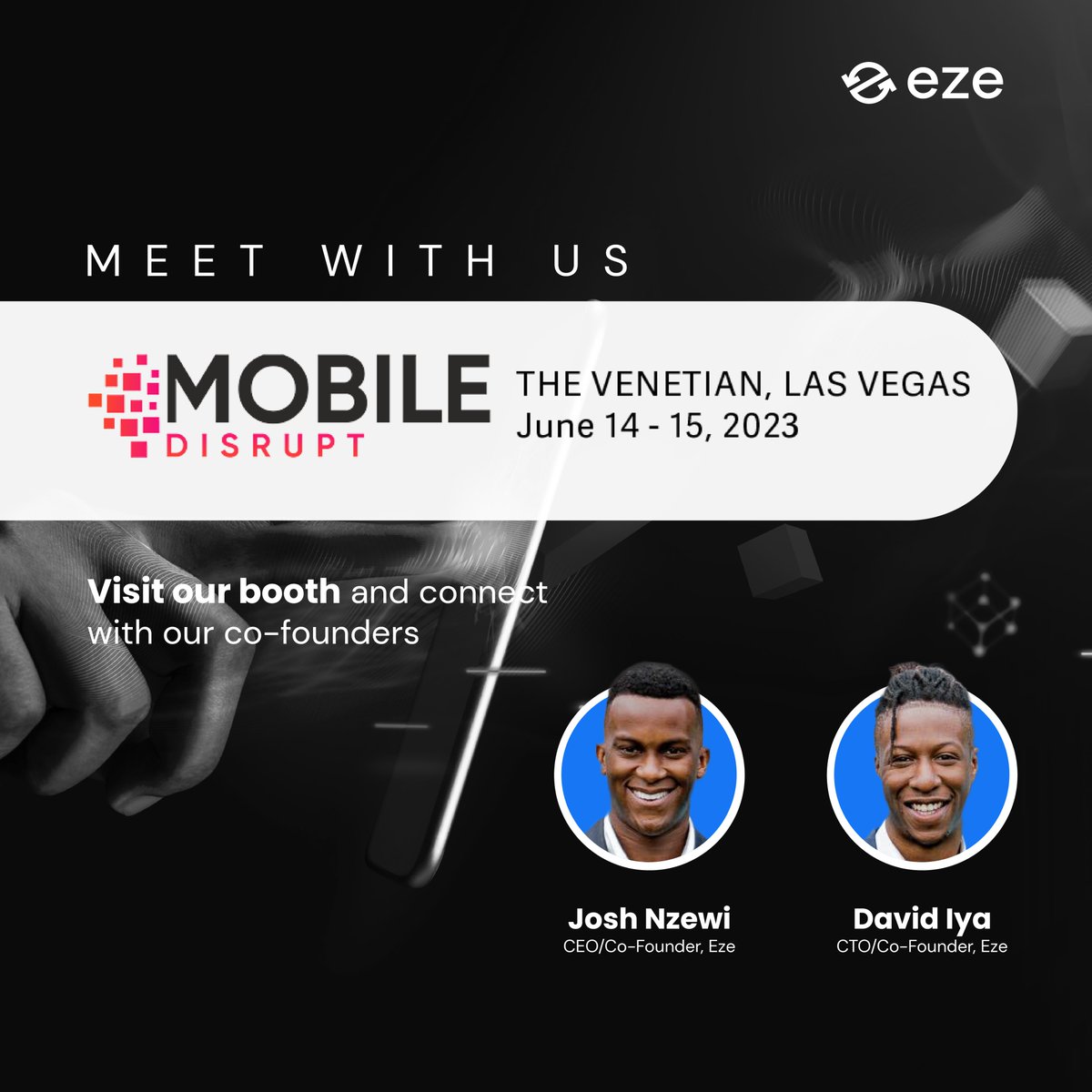 ezewholesale's tweet photo. Join us at Mobile Disrupt holding at the Venetian, Las Vegas where we'll be showcasing our latest solutions in our booth.

Don't miss the chance to connect with our team.

To book a time, send a message to us via the link - https://t.co/ZAHB9OfLec

See you there!

#MobileDisrupt https://t.co/2JhqsS1dAK