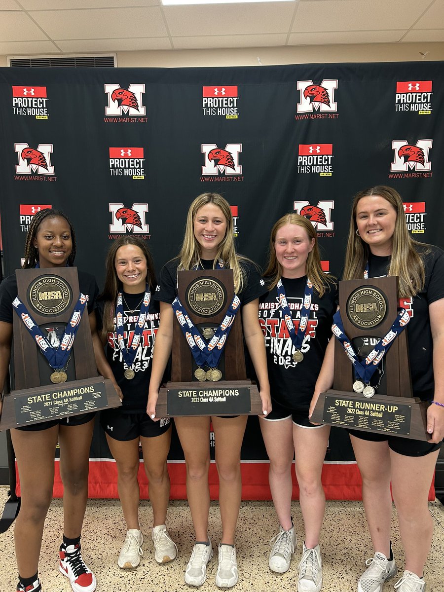 🥎 Marist Softball 🥎 (@redhawksb) on Twitter photo Congrats to the most decorated student-athletes in <a href="/MaristChicago/">Marist HS Chicago</a> history!
Morgan, Caroline, Isabel, Maia, & Eileen boast 2 state championships & 1 runner up finish! The girls are 3/3 in playing for a state title in their high school career… What an impressive run! Congrats to the most decorated student-athletes in <a href="/MaristChicago/">Marist HS Chicago</a> history!
Morgan, Caroline, Isabel, Maia, & Eileen boast 2 state championships & 1 runner up finish! The girls are 3/3 in playing for a state title in their high school career… What an impressive run!