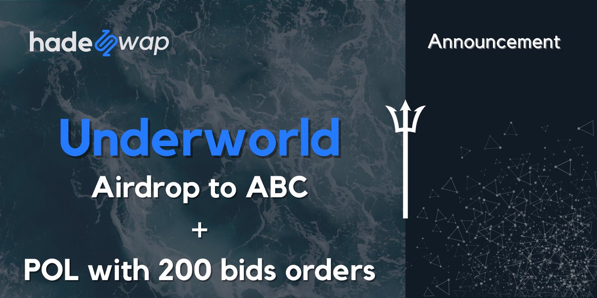 hadeswap's tweet image. 🌊 The tides keep on rising...

We're sending off the @ABC123Community Underworld NFTs drops for those that have warped over already - it's on-going!

We have also set up our very own UW POL with 200 bids orders.

Soon we'll let you have a peak of what we've been up to  🫡