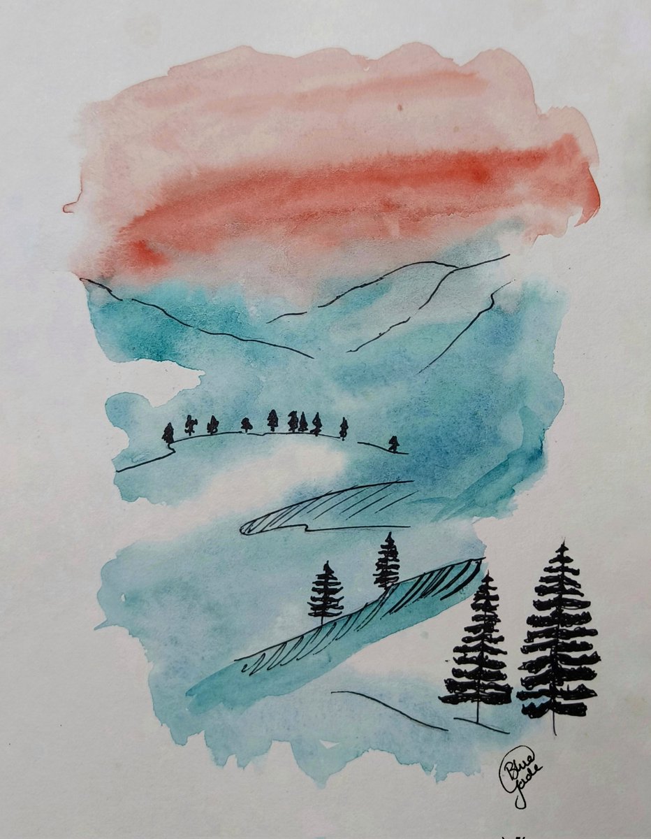 Mountains in water colours🎨🖌️
.
.
.
.
#watercolors #watercolourpainting #watercolorart #artwork #art #painting #cutepainting #mountainpainting #mountainart #mountainartwork #bluejadeart