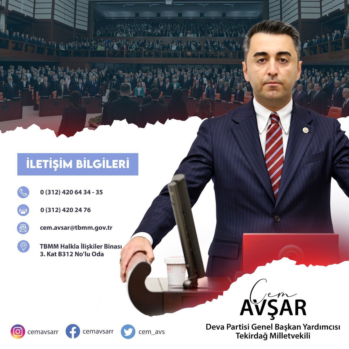 Kıymetli vatandaşlar,

TBMM’nde sizlerin sesi olmak, dertlere DEVA bulmak için iletişim kanallarımız aracılığı ile bizlere her zaman ulaşabilirsiniz.