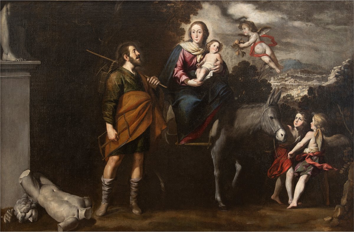 Buena pintura esta Huida a Egipto y la caída de los ídolos (h. 1650-1660) de Antonio del Castillo que @alcalasubastas saca a subasta el próximo jueves...SIGUE ⤵️