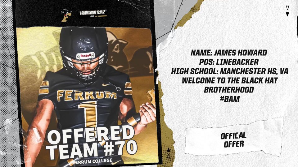 After a great camp I am blessed to say I have received an offer from Ferrum College. <a href="/coach_J_Santi/">Jesse Santiago</a> <a href="/thetruAK/">Coach AK</a> <a href="/Lancer_Recruit/">𝕄anchester Lancers Football Recruiting</a> @lancer_footbal