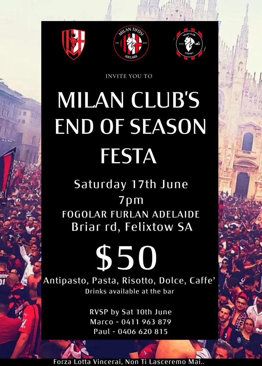 Milan Club Adelaide tweet media