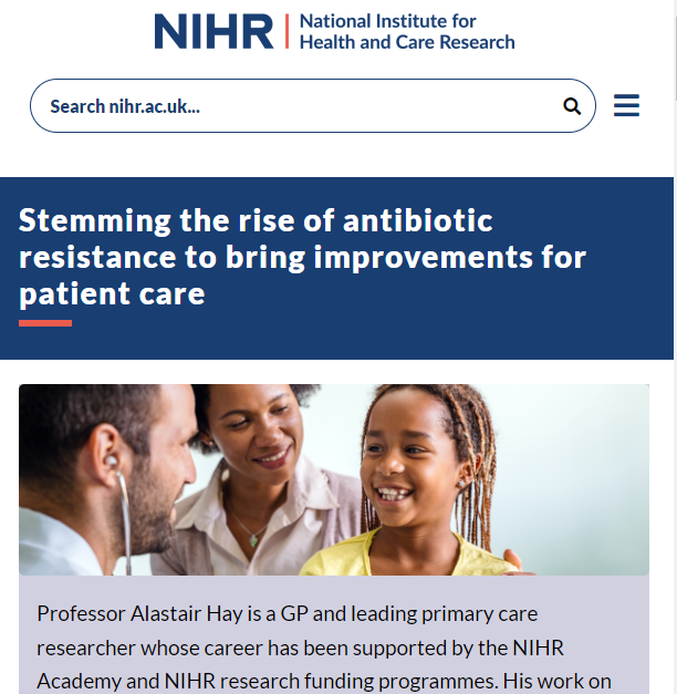 A recent #NIHR case highlights the work of Professor Alastair Hay on stemming the rise of #AntibioticResistance and influencing policy change in #PrimaryCare.

nihr.ac.uk/case-studies/s…

#NIHRMakingADifference