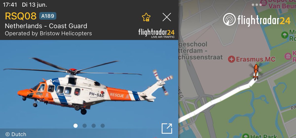 @Firemartinozsg @RWSverkeersinfo @ANWBverkeer @flightradar24 De SAR-heli zet landing in bij ErasmusMC in Rotterdam, 
info via @flightradar24 👇👇