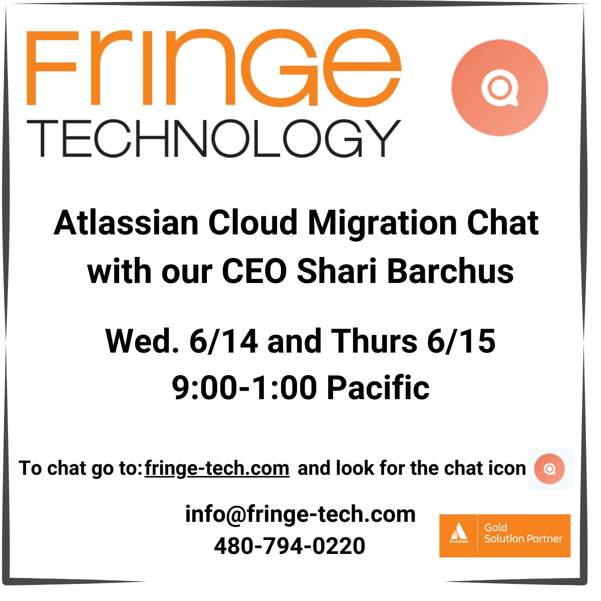 Our CEO is taking over the chat queue on Wed and Thurs, June 14th-15th, from 9:00am-1:00pm Pacific to answer all of your 🔥 burning questions about #AtlassianCloud Migration!
See you in the chat queue! fringe-tech.com/cloud-migratio…

#cloudmigration #Atlassian #Atlassiancloudmigration