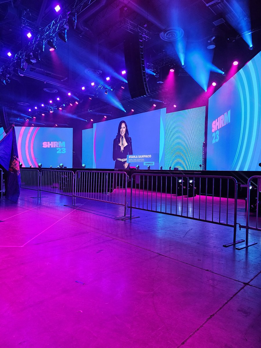 Starla <a href="/StarlaSampaco/">Starla Sampaco</a> kicking theb3rd General Session with Mitch Albom <a href="/MitchAlbom/">𝐌𝐢𝐭𝐜𝐡 𝐀𝐥𝐛𝐨𝐦</a>

 <a href="/JohnnyCTaylorJr/">Johnny C. Taylor, Jr., SHRM-SCP</a> <a href="/SHRM/">SHRM</a>  #SHRM23Influencer #HRTech #HRCommunity #futureofwork #SHRM23 #Drivechange