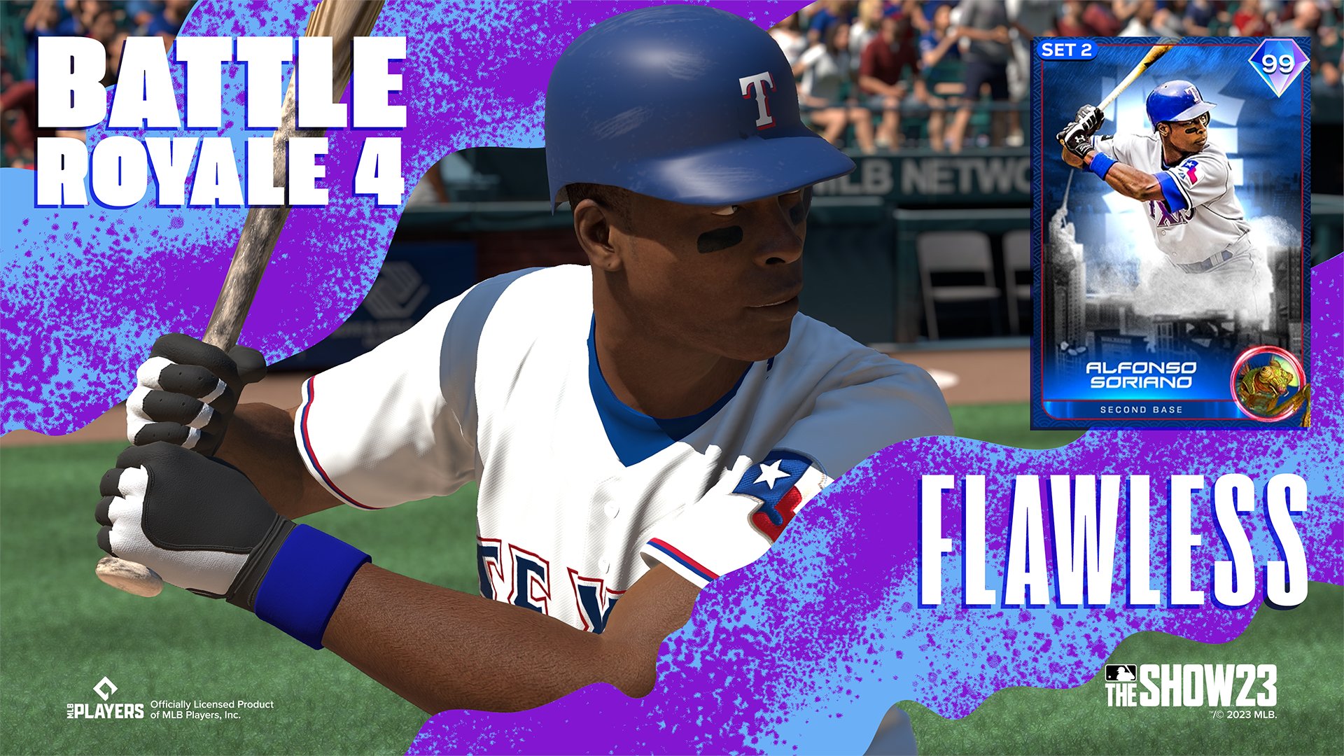 MLB The Show on X: De San Pedro de Macorís, aquí viene Alfonso Soriano!  🇩🇴⚾ Go Flawless in Battle Royale 4 and add Mr. Soriano to your squad.  Available today at noon