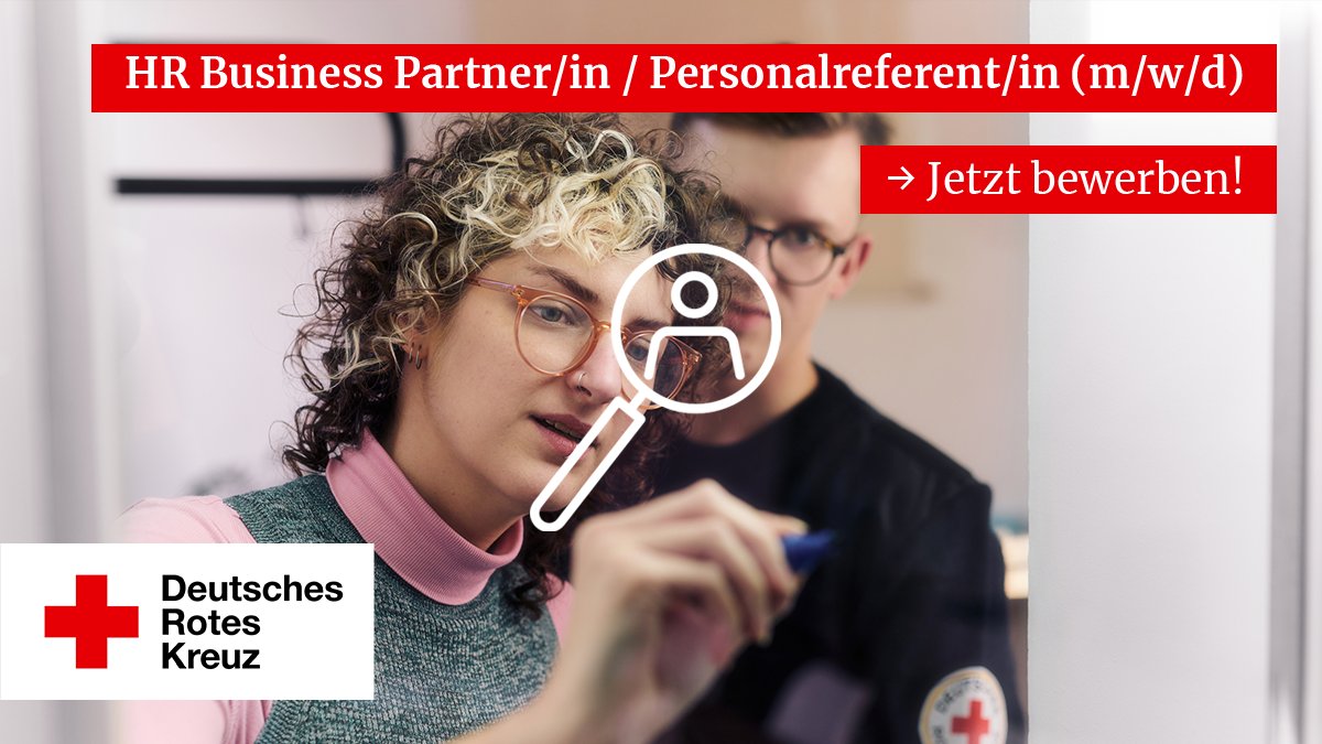 Wir suchen 💼 HR Business Partner/in / Personalreferent/in (m/w/d). 

Ein Ausblick auf deine Aufgaben: Personalgewinnung und Personalentwicklung von Führungskräften &amp; Mitarbeitenden. #JobsMitSinn 

Jetzt beim #DRK bewerben! Hier lang ▶️ karriere-beim-drk.de/jobposting/1db…