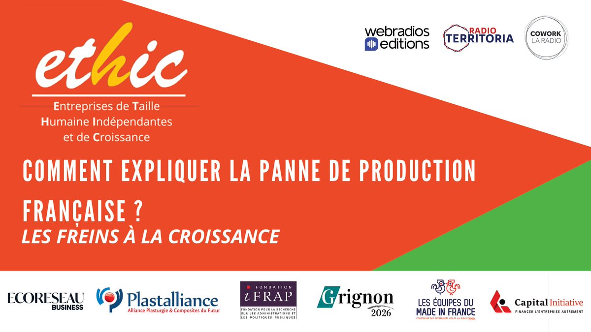 📆SAVE THE DATE - J-1 avant le colloque du <a href="/MouvETHIC/">ETHIC</a>  ! 📣

Le thème de ce nouveau colloque ? La panne de la production française et les freins à la croissance ! ⚡

Réponses demain à partir de 9H30 ! ✅
