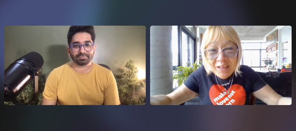 upsidedakshin's tweet photo. Had a boffo conversation with @cindygallop on #Sextech @makelovenotporn, sex education and more. This episode of the #DeliberateTalks #Podcast goes live in July. Stay tuned! @PixelatedEgg https://t.co/NveK8eBagT
