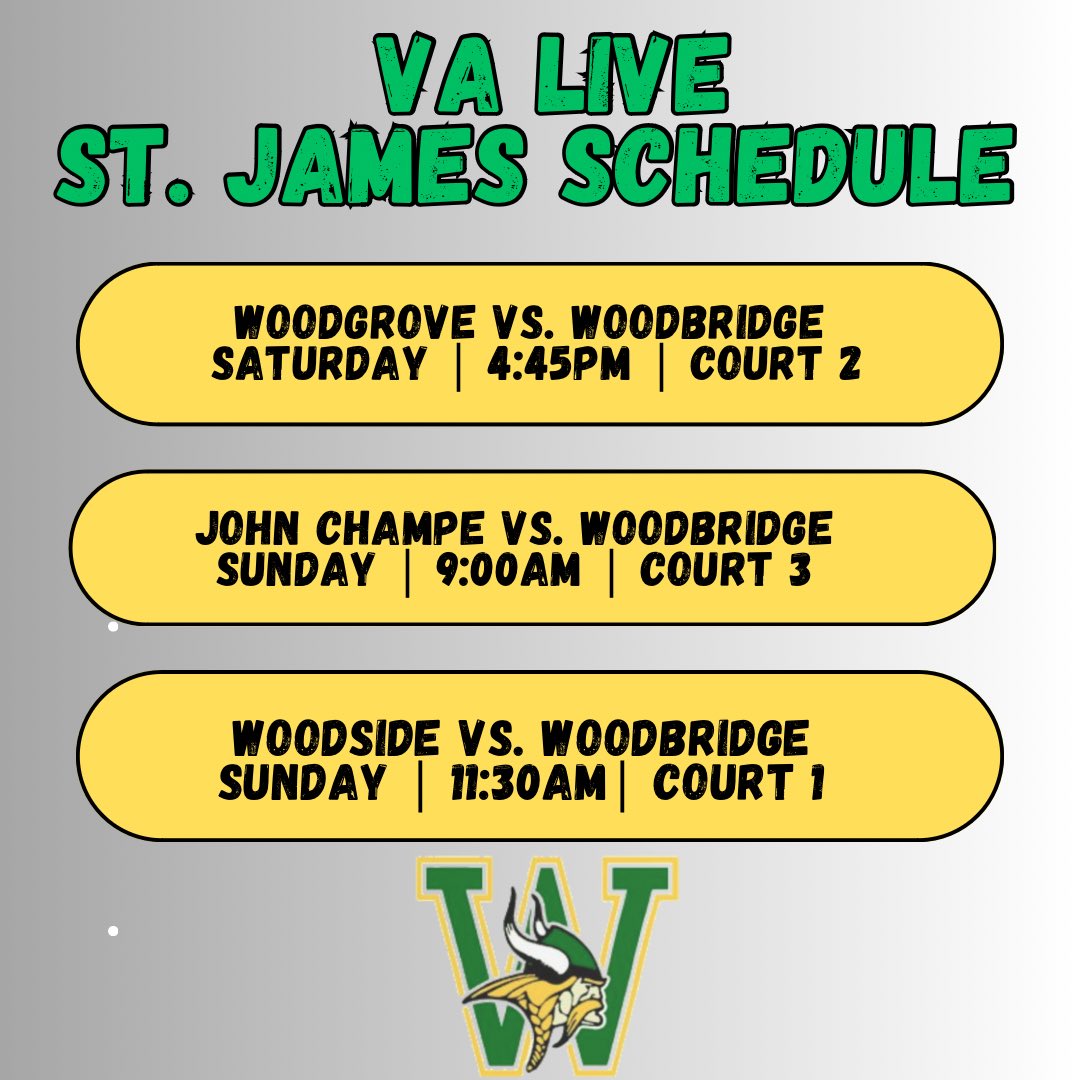 VA Live Schedule this weekend….Coaches come check out our guys‼️🔰🏀
#VikingPride #Nolimits