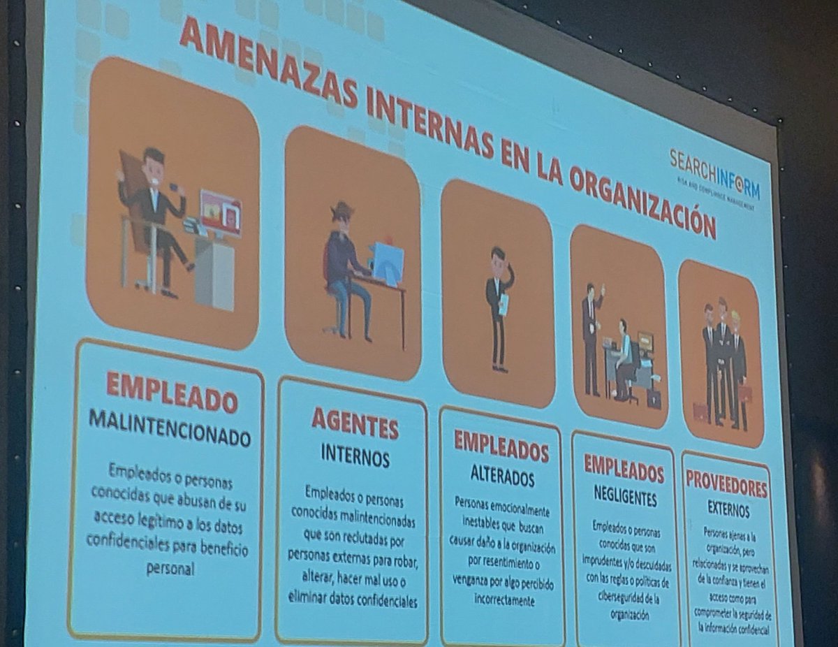PabloJarrin77's tweet image. #InfoSecurity2023 Amenazas internas de la organización