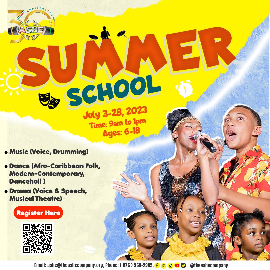Looking to give your child a summer they’ll never forget? Well, here is your chance! Register your child for the Ashe Academy and Junior Department’s 2023 Summer School.

Click the link below to register your child NOW!
Contact us at (876) 960-2985

forms.gle/59G3Pb9HXcwSny…