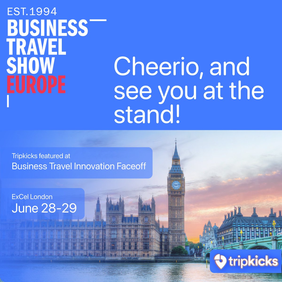 We're thrilled to be featured at Business Travel Innovation Faceoff!
🇬🇧 Let's connect at BTS Europe!
Learn where to find us, and setup a meeting.
hubs.ly/Q01Tkk2F0

Cheerio, and see you at the stand!
#BTShowEU #fortheloveoftravel @BTShowEU
#businesstravel #travel