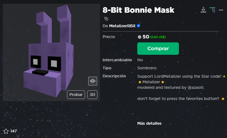 EC_RBX_NDR's tweet photo. Bonnie

Link:
https://t.co/PkXCMS5AJa

#Roblox #RobloxUGC #UGC #FNAF https://t.co/6Y4SCem1uH